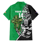New Zealand and Ireland Rugby Custom Family Matching Short Sleeve Bodycon Dress and Hawaiian Shirt Maori Tiki Fern Irish Celtic Cross - Aussie Hoodie