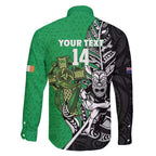 New Zealand and Ireland Rugby Custom Family Matching Summer Maxi Dress and Hawaiian Shirt Maori Tiki Fern Irish Celtic Cross - Aussie Hoodie