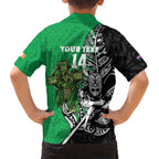 New Zealand and Ireland Rugby Custom Family Matching Tank Maxi Dress and Hawaiian Shirt Maori Tiki Fern Irish Celtic Cross - Aussie Hoodie