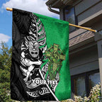 New Zealand and Ireland Rugby Custom Garden Flag Maori Tiki Fern Irish Celtic Cross - Aussie Hoodie