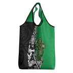 New Zealand and Ireland Rugby Custom Grocery Bag Maori Tiki Fern Irish Celtic Cross - Aussie Hoodie