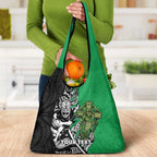 New Zealand and Ireland Rugby Custom Grocery Bag Maori Tiki Fern Irish Celtic Cross - Aussie Hoodie