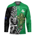 New Zealand and Ireland Rugby Custom Hockey Jersey Maori Tiki Fern Irish Celtic Cross - Aussie Hoodie
