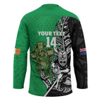 New Zealand and Ireland Rugby Custom Hockey Jersey Maori Tiki Fern Irish Celtic Cross - Aussie Hoodie