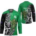 New Zealand and Ireland Rugby Custom Hockey Jersey Maori Tiki Fern Irish Celtic Cross - Aussie Hoodie