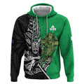 New Zealand and Ireland Rugby Custom Hoodie Maori Tiki Fern Irish Celtic Cross - Aussie Hoodie