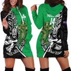 New Zealand and Ireland Rugby Custom Hoodie Dress Maori Tiki Fern Irish Celtic Cross - Aussie Hoodie