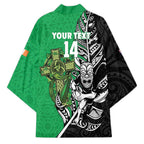 New Zealand and Ireland Rugby Custom Kimono Maori Tiki Fern Irish Celtic Cross - Aussie Hoodie