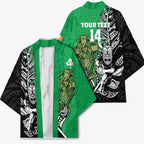 New Zealand and Ireland Rugby Custom Kimono Maori Tiki Fern Irish Celtic Cross - Aussie Hoodie