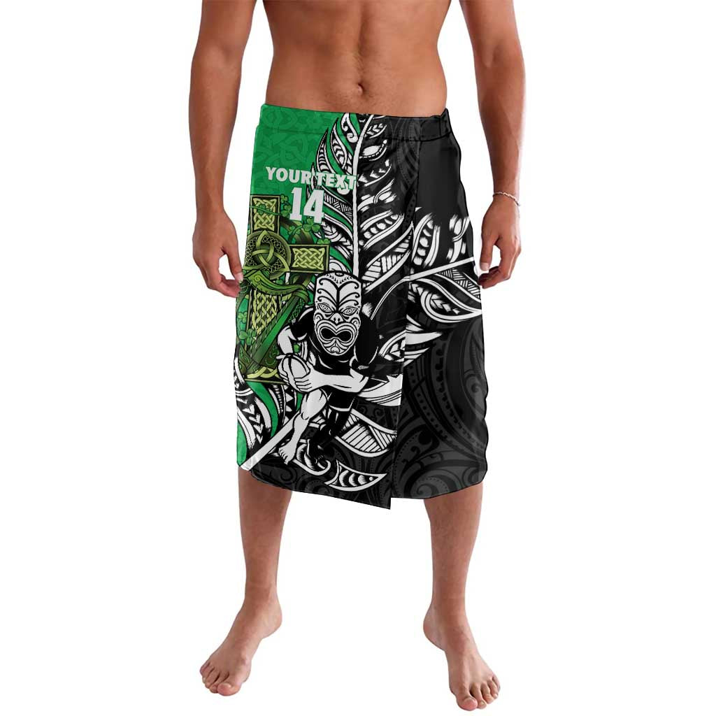 New Zealand and Ireland Rugby Custom Lavalava Maori Tiki Fern Irish Celtic Cross - Aussie Hoodie