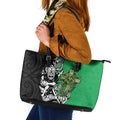 New Zealand and Ireland Rugby Custom Leather Tote Bag Maori Tiki Fern Irish Celtic Cross - Aussie Hoodie