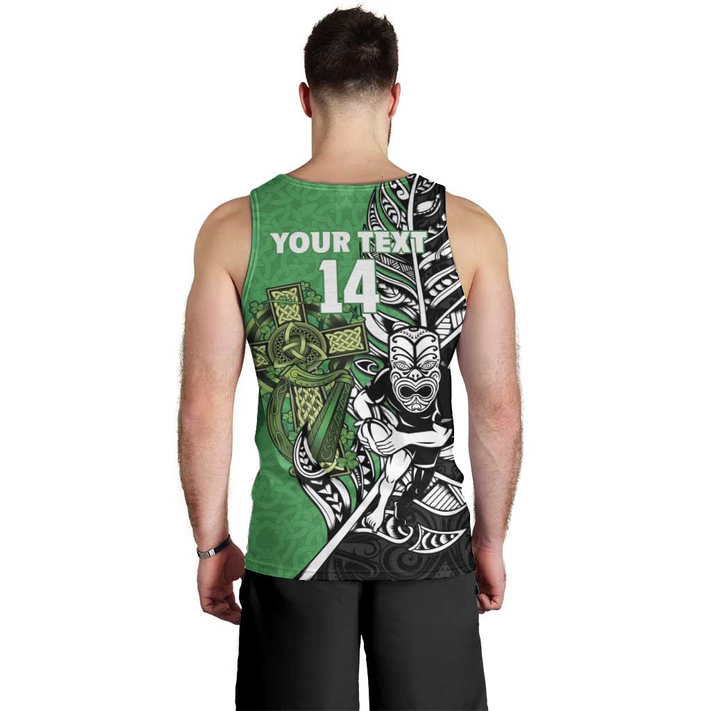 New Zealand and Ireland Rugby Custom Men Tank Top Maori Tiki Fern Irish Celtic Cross - Aussie Hoodie