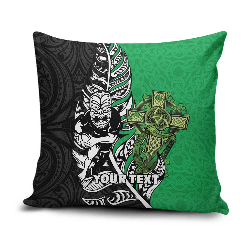 New Zealand and Ireland Rugby Custom Pillow Cover Maori Tiki Fern Irish Celtic Cross - Aussie Hoodie