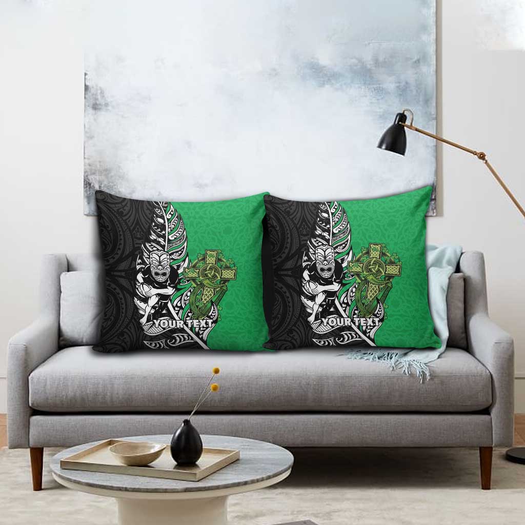 New Zealand and Ireland Rugby Custom Pillow Cover Maori Tiki Fern Irish Celtic Cross - Aussie Hoodie