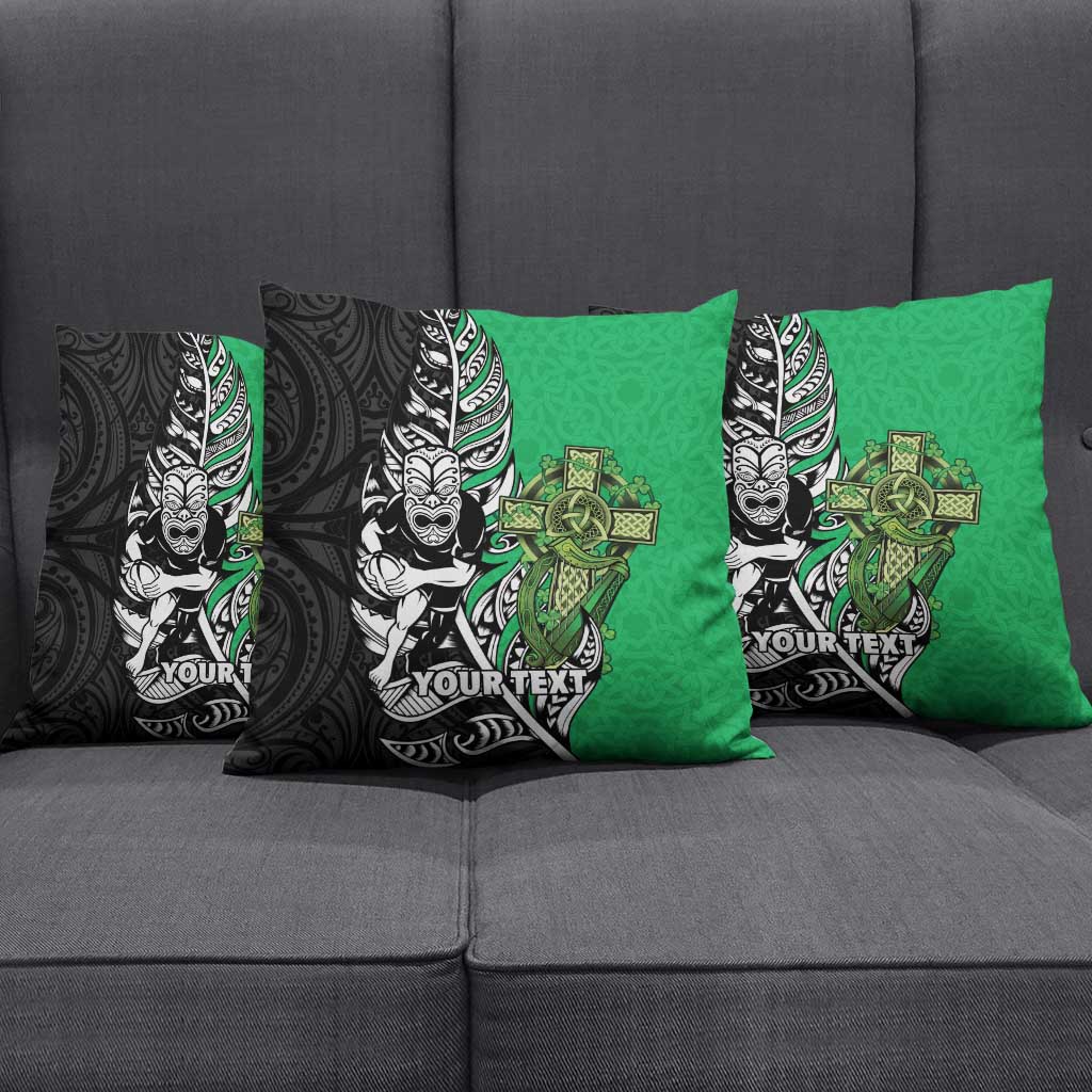 New Zealand and Ireland Rugby Custom Pillow Cover Maori Tiki Fern Irish Celtic Cross - Aussie Hoodie