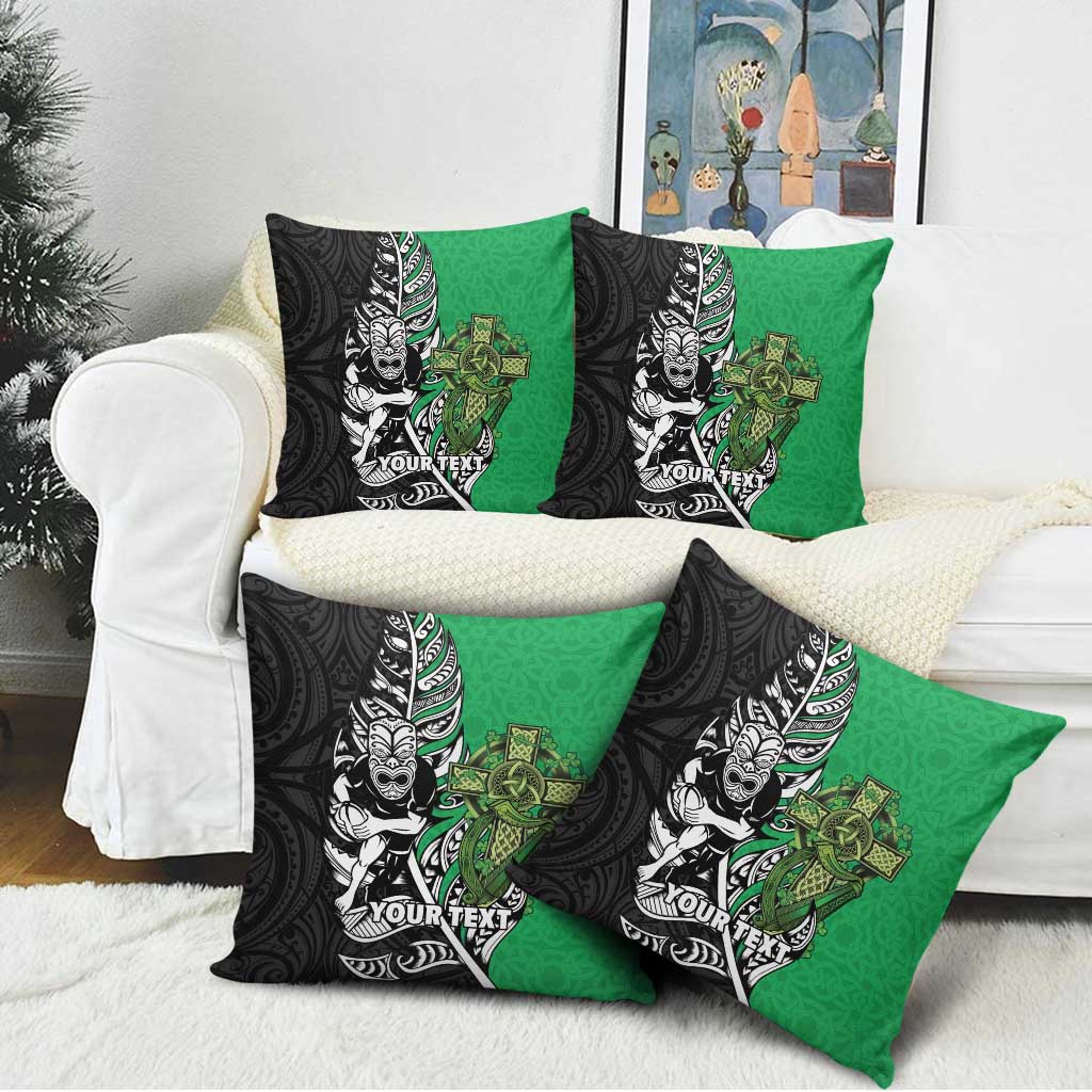 New Zealand and Ireland Rugby Custom Pillow Cover Maori Tiki Fern Irish Celtic Cross - Aussie Hoodie