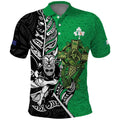 New Zealand and Ireland Rugby Custom Polo Shirt Maori Tiki Fern Irish Celtic Cross - Aussie Hoodie
