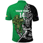New Zealand and Ireland Rugby Custom Polo Shirt Maori Tiki Fern Irish Celtic Cross - Aussie Hoodie