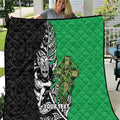 New Zealand and Ireland Rugby Custom Quilt Maori Tiki Fern Irish Celtic Cross - Aussie Hoodie