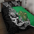 New Zealand and Ireland Rugby Custom Quilt Bed Set Maori Tiki Fern Irish Celtic Cross - Aussie Hoodie