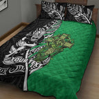 New Zealand and Ireland Rugby Custom Quilt Bed Set Maori Tiki Fern Irish Celtic Cross - Aussie Hoodie