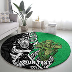 New Zealand and Ireland Rugby Custom Round Carpet Maori Tiki Fern Irish Celtic Cross - Aussie Hoodie