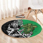 New Zealand and Ireland Rugby Custom Round Carpet Maori Tiki Fern Irish Celtic Cross - Aussie Hoodie