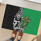 New Zealand and Ireland Rugby Custom Rubber Doormat Maori Tiki Fern Irish Celtic Cross - Aussie Hoodie