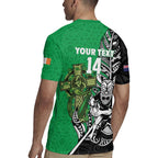 New Zealand and Ireland Rugby Custom Rugby Jersey Maori Tiki Fern Irish Celtic Cross - Aussie Hoodie