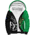 New Zealand and Ireland Rugby Custom Sherpa Hoodie Maori Tiki Fern Irish Celtic Cross - Aussie Hoodie