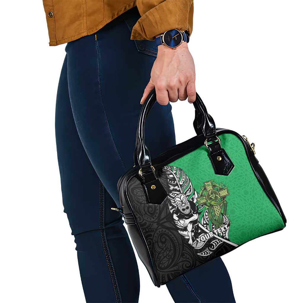 New Zealand and Ireland Rugby Custom Shoulder Handbag Maori Tiki Fern Irish Celtic Cross - Aussie Hoodie
