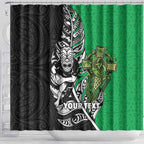 New Zealand and Ireland Rugby Custom Shower Curtain Maori Tiki Fern Irish Celtic Cross - Aussie Hoodie