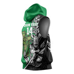 New Zealand and Ireland Rugby Custom Sleeveless Hoodie Maori Tiki Fern Irish Celtic Cross - Aussie Hoodie