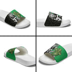 New Zealand and Ireland Rugby Custom Slide Sandals Maori Tiki Fern Irish Celtic Cross - Aussie Hoodie
