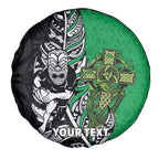 New Zealand and Ireland Rugby Custom Spare Tire Cover Maori Tiki Fern Irish Celtic Cross - Aussie Hoodie