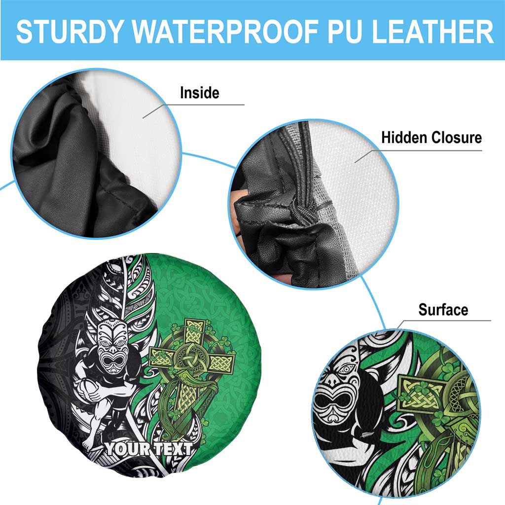 New Zealand and Ireland Rugby Custom Spare Tire Cover Maori Tiki Fern Irish Celtic Cross - Aussie Hoodie