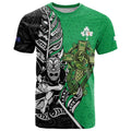 New Zealand and Ireland Rugby Custom T Shirt Maori Tiki Fern Irish Celtic Cross - Aussie Hoodie