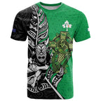 New Zealand and Ireland Rugby Custom T Shirt Maori Tiki Fern Irish Celtic Cross - Aussie Hoodie