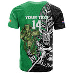 New Zealand and Ireland Rugby Custom T Shirt Maori Tiki Fern Irish Celtic Cross - Aussie Hoodie