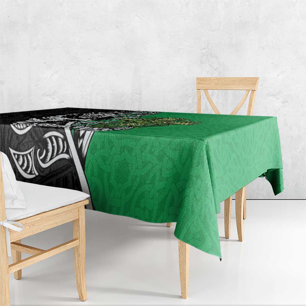 New Zealand and Ireland Rugby Custom Tablecloth Maori Tiki Fern Irish Celtic Cross - Aussie Hoodie