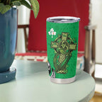 New Zealand and Ireland Rugby Tumbler Cup Maori Tiki Fern Irish Celtic Cross - Aussie Hoodie