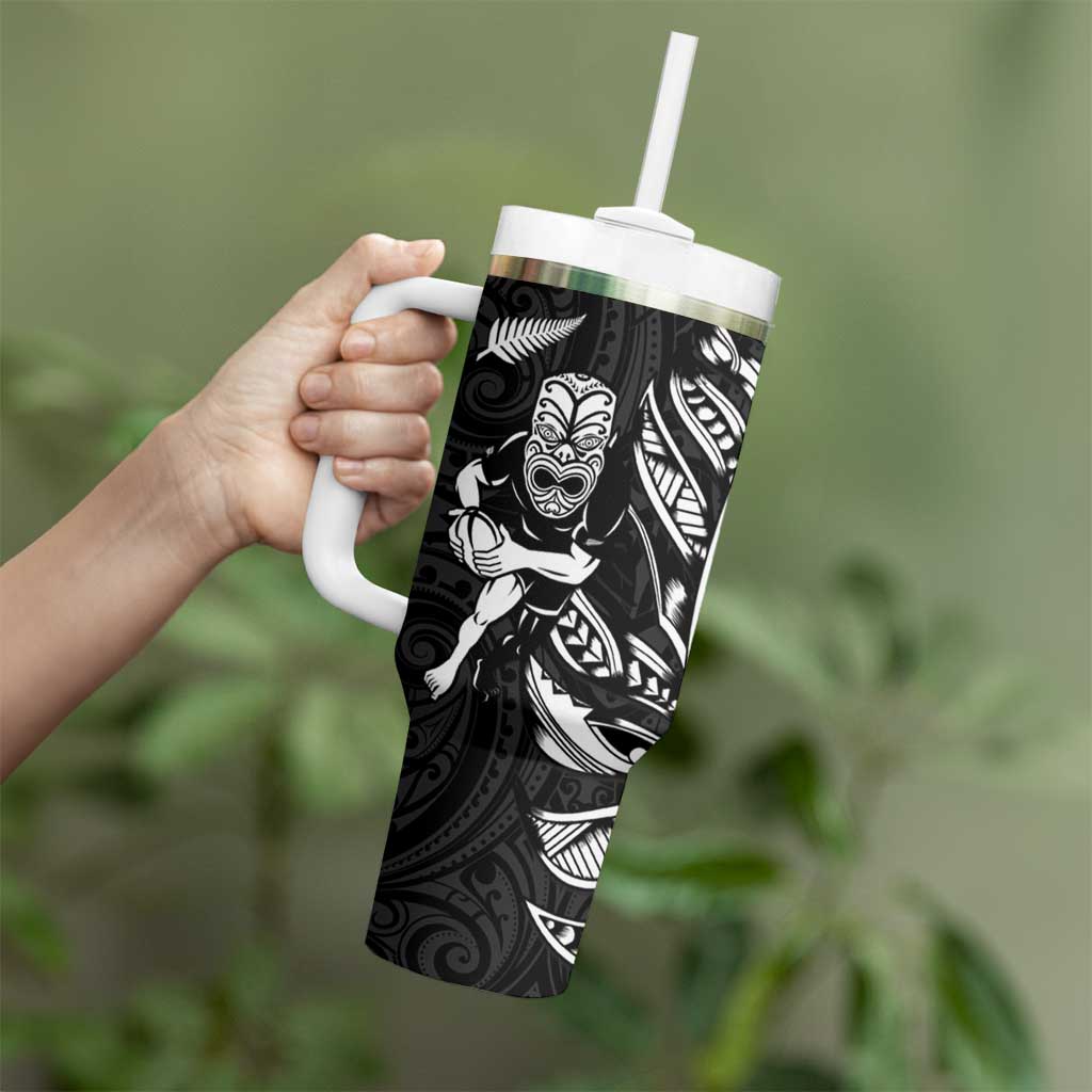 New Zealand and Ireland Rugby Tumbler With Handle Maori Tiki Fern Irish Celtic Cross - Aussie Hoodie