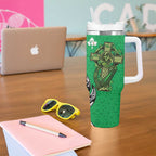 New Zealand and Ireland Rugby Tumbler With Handle Maori Tiki Fern Irish Celtic Cross - Aussie Hoodie
