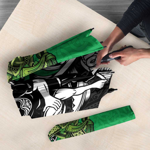 New Zealand and Ireland Rugby Custom Umbrella Maori Tiki Fern Irish Celtic Cross - Aussie Hoodie