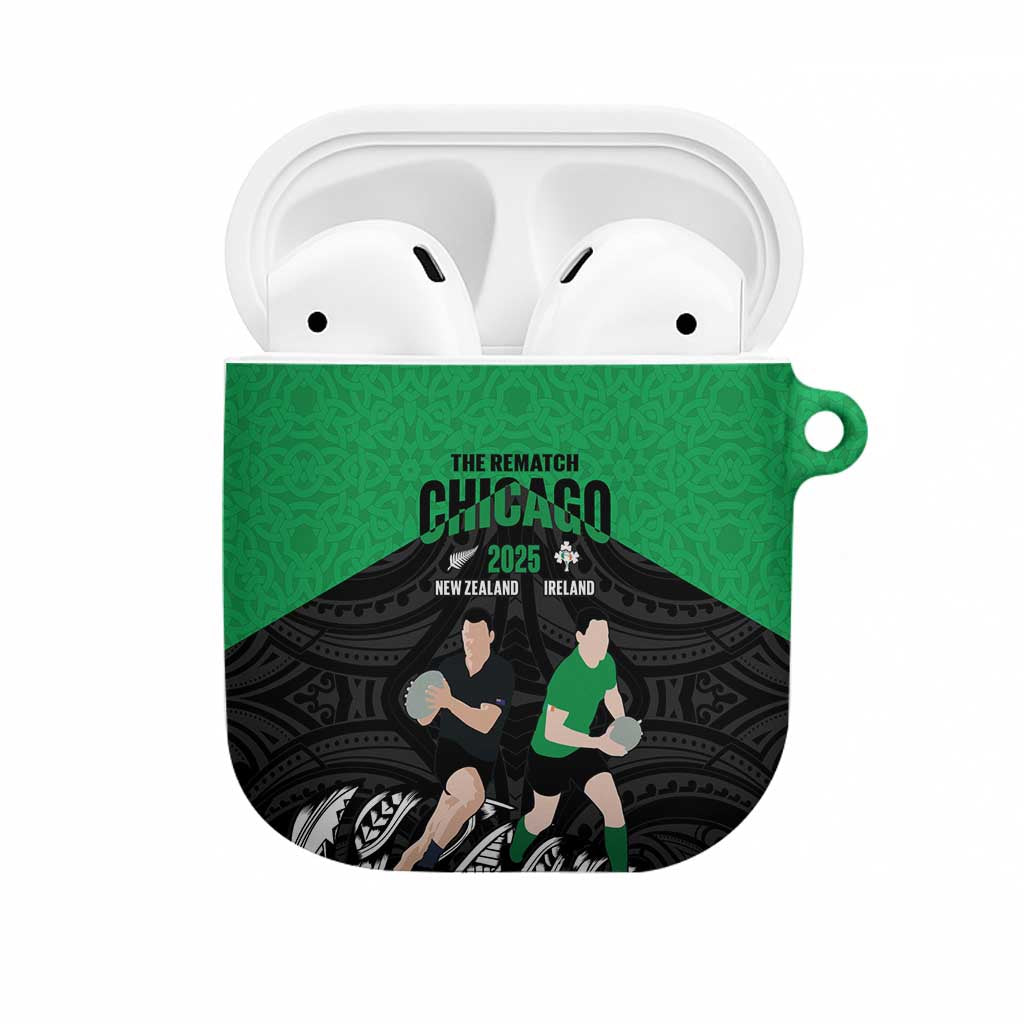 New Zealand and Ireland Rugby AirPods Case Chicago 2025 Go All Black Shamrocks - Aussie Hoodie
