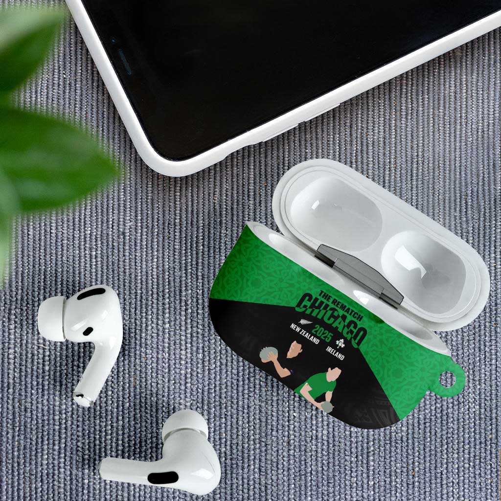 New Zealand and Ireland Rugby AirPods Case Chicago 2025 Go All Black Shamrocks - Aussie Hoodie