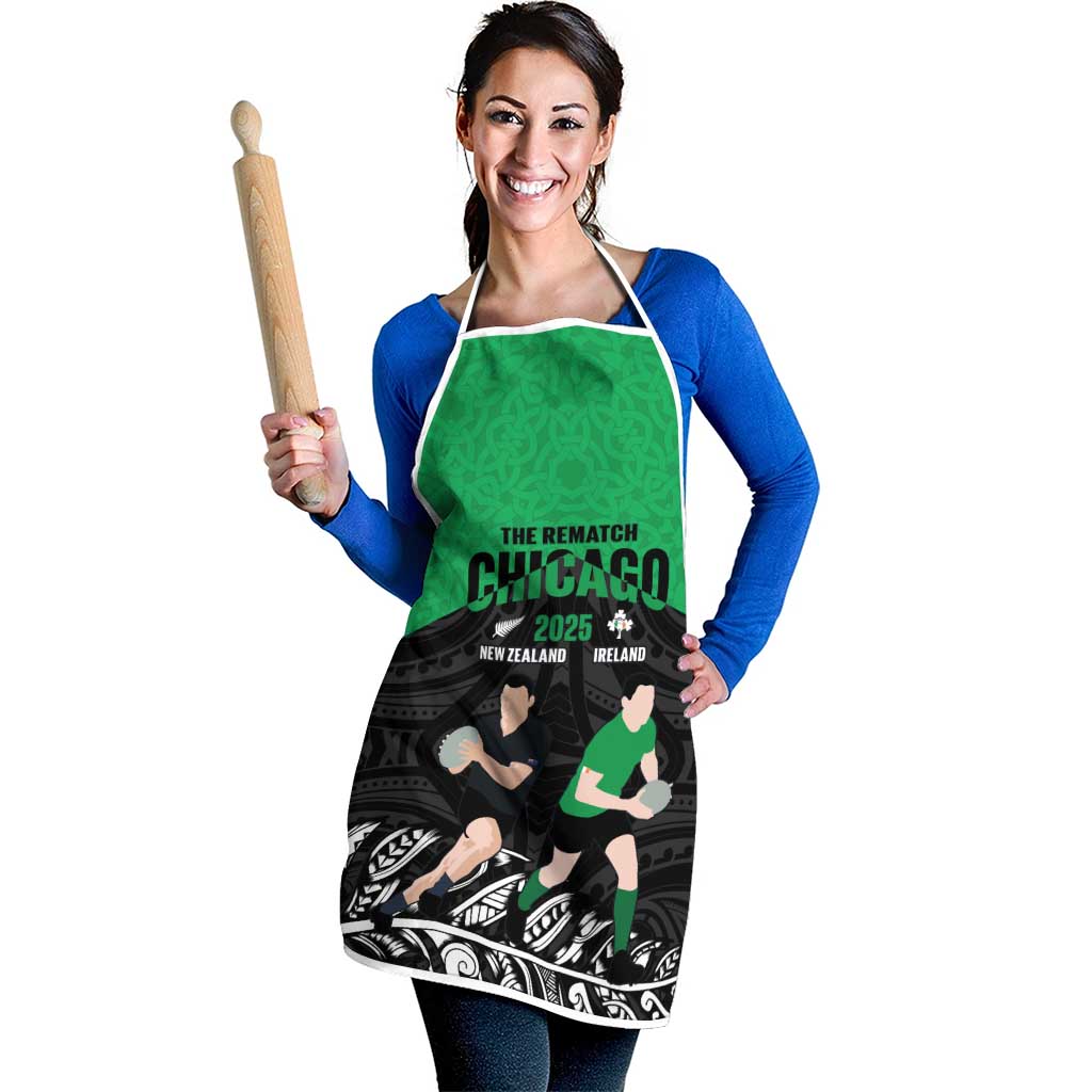 New Zealand and Ireland Rugby Apron Chicago 2025 Go All Black Shamrocks - Aussie Hoodie
