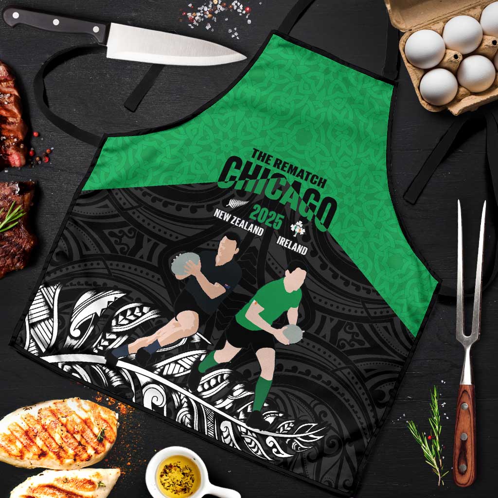 New Zealand and Ireland Rugby Apron Chicago 2025 Go All Black Shamrocks - Aussie Hoodie