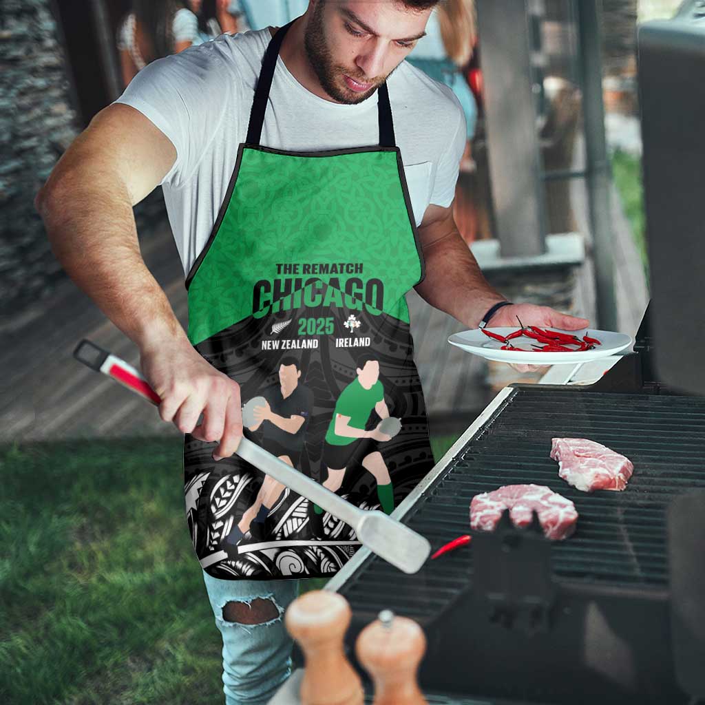 New Zealand and Ireland Rugby Apron Chicago 2025 Go All Black Shamrocks - Aussie Hoodie