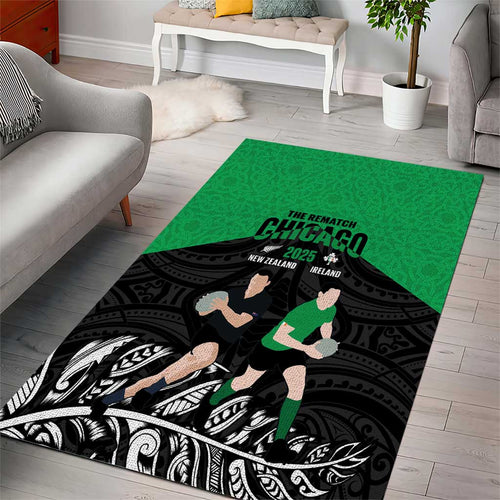 New Zealand and Ireland Rugby Area Rug Chicago 2025 Go All Black Shamrocks - Aussie Hoodie